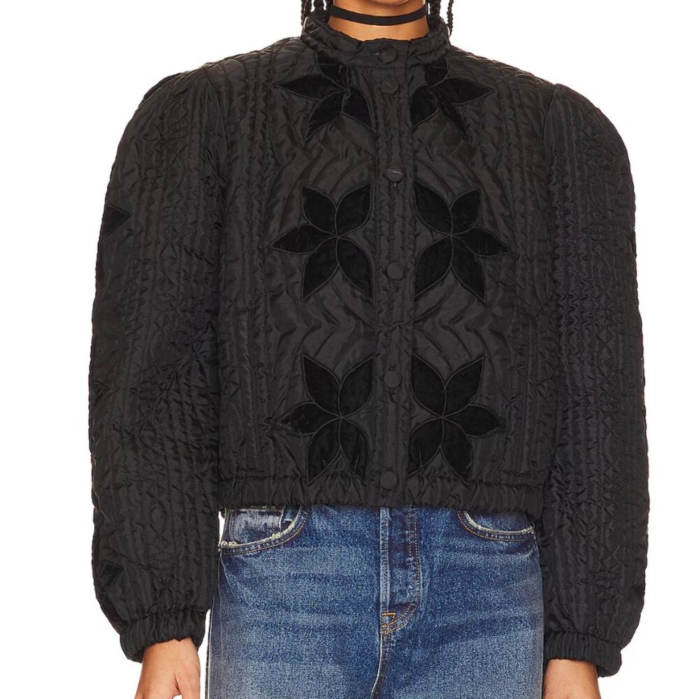 Free People Quinn Quilted Jacket | Black | New without Tags | XL - Picture 3 of 7
